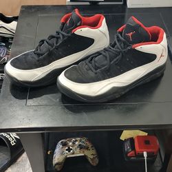 Jordan Hallowed Ground Black White Red Lace Up Mid Top Men's 11.5