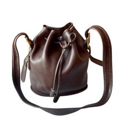 COACH Vintage LULA'S LEGACY MAHOGANY Dark Brown SOFT LEATHER DRAWSTRING BAG 9952