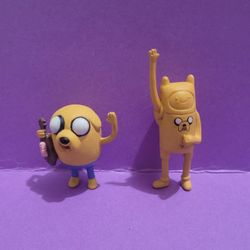Adventure Time Jake Figure Jazwares 2" Figure Set Of 2, No Base.