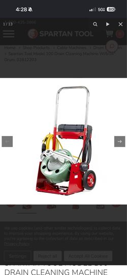 Spartan Tool Model 100 Drain Cleaning Machine