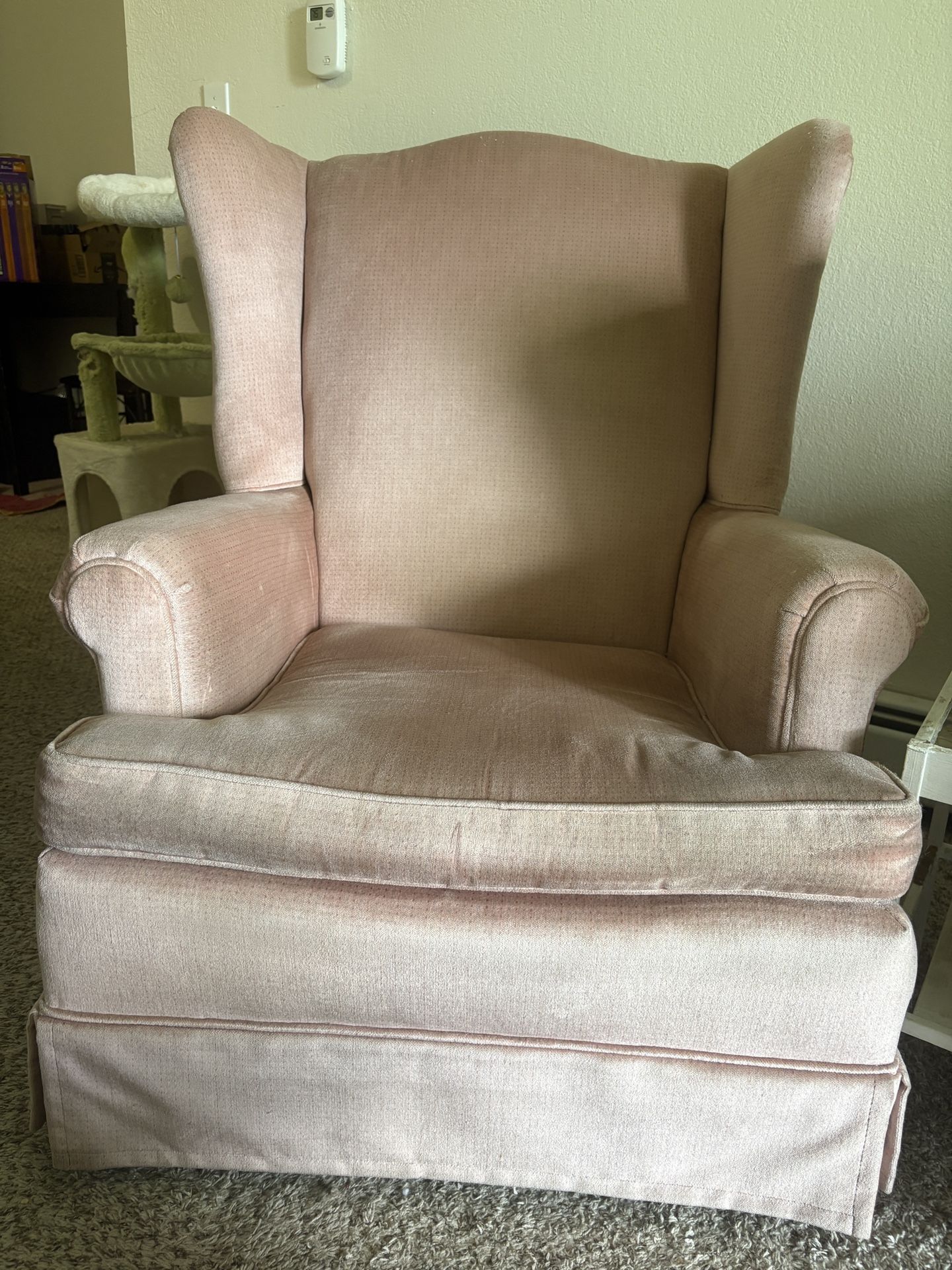 VINTAGE PINK SUEDE CHAIR