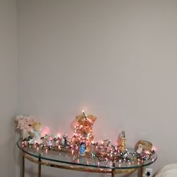 Gold Beveled Glass Entry Table