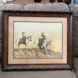Fred W. Glasier 'Hunting Stray Cattle' Framed Print
