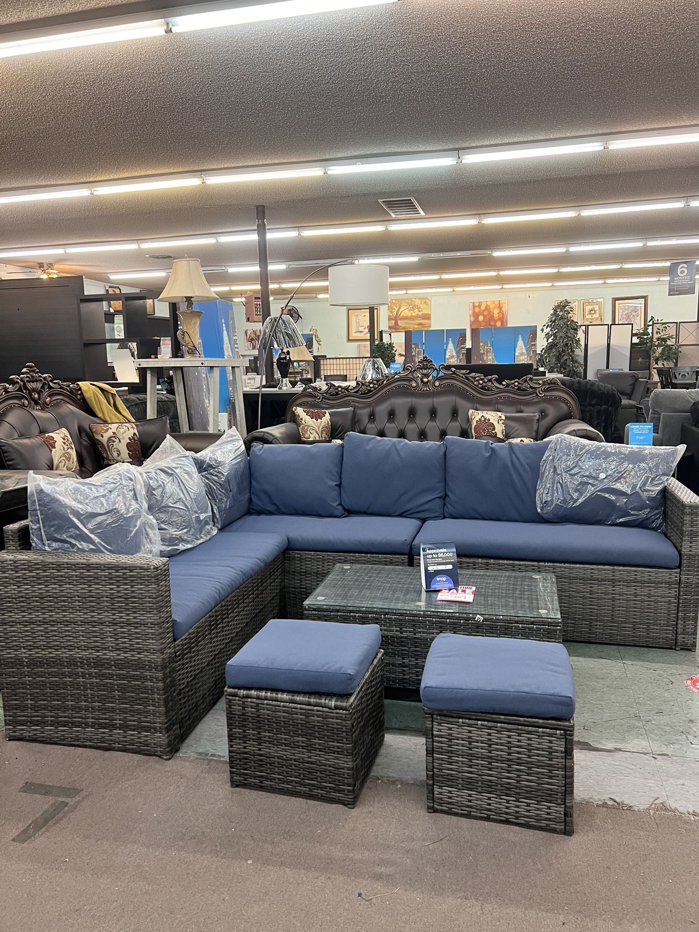 🥳Flash Deal🥳 Outdoor Furniture Patio Sectional With Table & Stools $469, Delivery Available