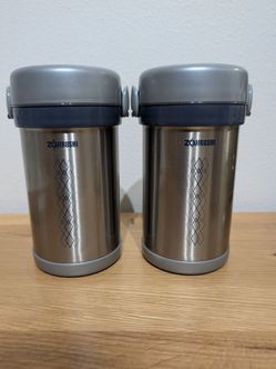 (2) Zojirushi SL-NCE09 Stainless Ms. Bento Steel Vacuum Lunch Jar, 28.5-Ounce
