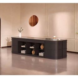 95” Black Glass Display Island Cabinet – RETAIL $2,469.99 | DELIVERY AVAILABLE