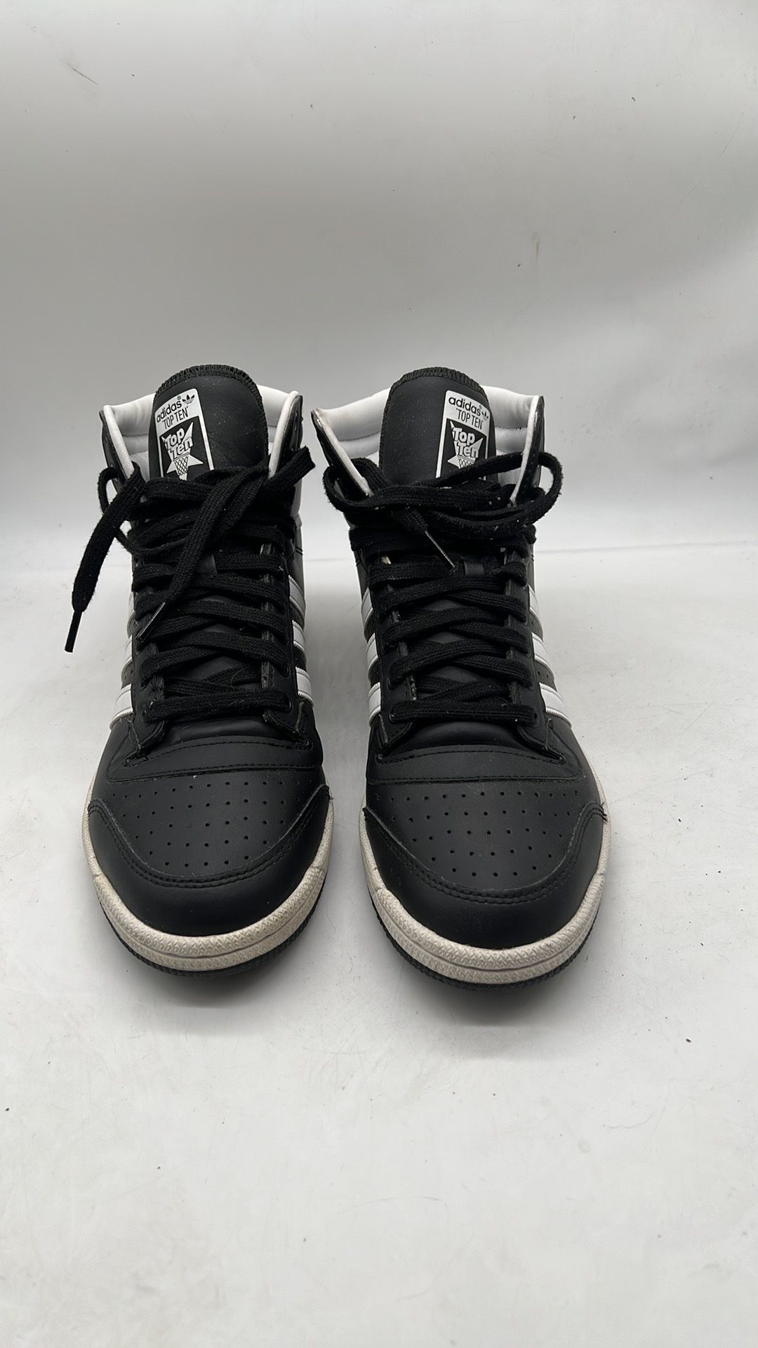 Men’s 11.5 Adidas Originals Top Ten Hi Top in Black and White