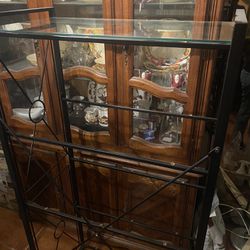Metal Shelf With Glass Panels