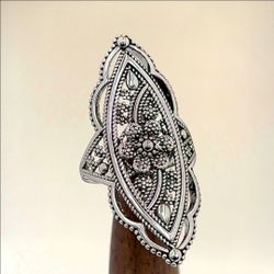 9.25 sterling silver Filigree Floral Statement Ring