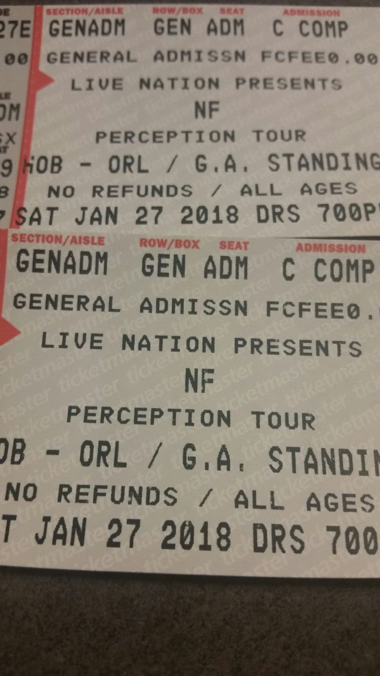NF PERCEPTION TOUR TICKETS