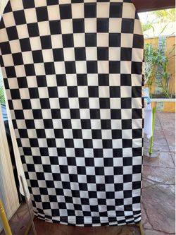 Checkered fabric backdrop