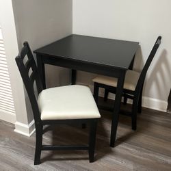 Dark Brown Table & 2 Chairs