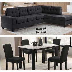 Sectional Sofa And Dining Table Set 💥