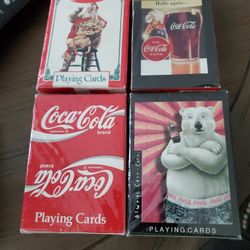 Set of 4 collectors Coca Cola playing cards