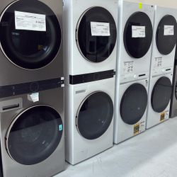 White LG WK101HWA Washtower (4.5 Cu Ft Washer & 7.4 Ct Ft Gas Dryer), Only $1599 Or $1100 Off MSRP