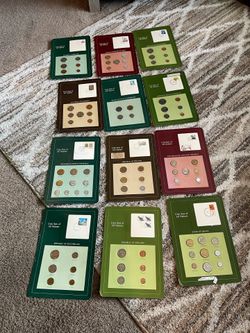 Vintage Franklin Mint "Coin Sets of All Nations" Collection - Lot of 12