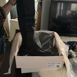 Black Leather Boots Size 9.5 Women’s New Never Worn