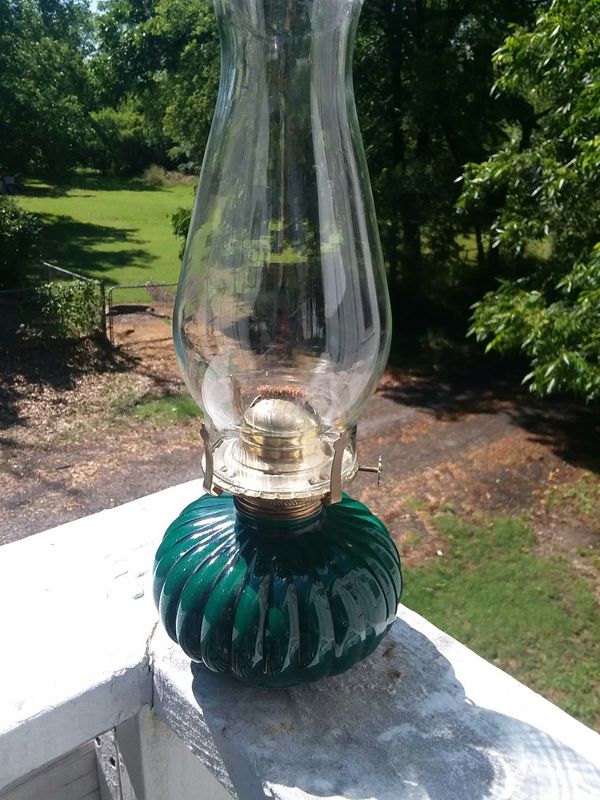 Vintage Lamplight Farms Green Ribbed Glass Oil Lamp New Wick Model 330 Usa For In Greenville Tx Offerup