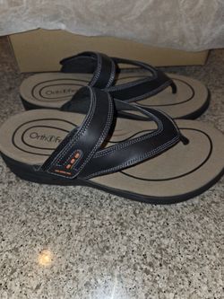 OrthoFeet EL DORADO 567 Men's Sandals -Black Size 8.5 Wide (2E)  NIB