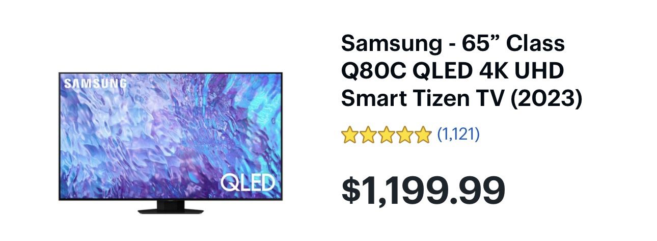 Samsung 65” Smart Tizen TV 2023
