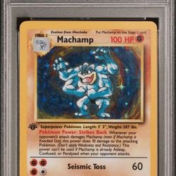 1999 Pokemon Game 8 Machamp-Holo 1st Edition