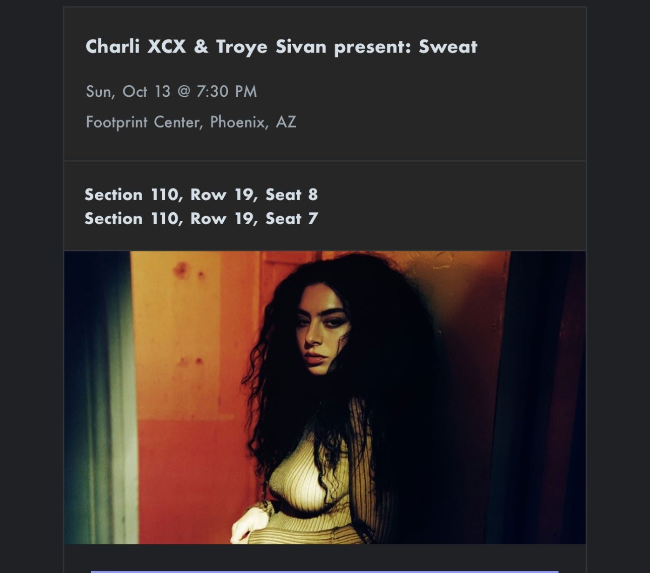 Charli XCX Sweat Tour Tickets