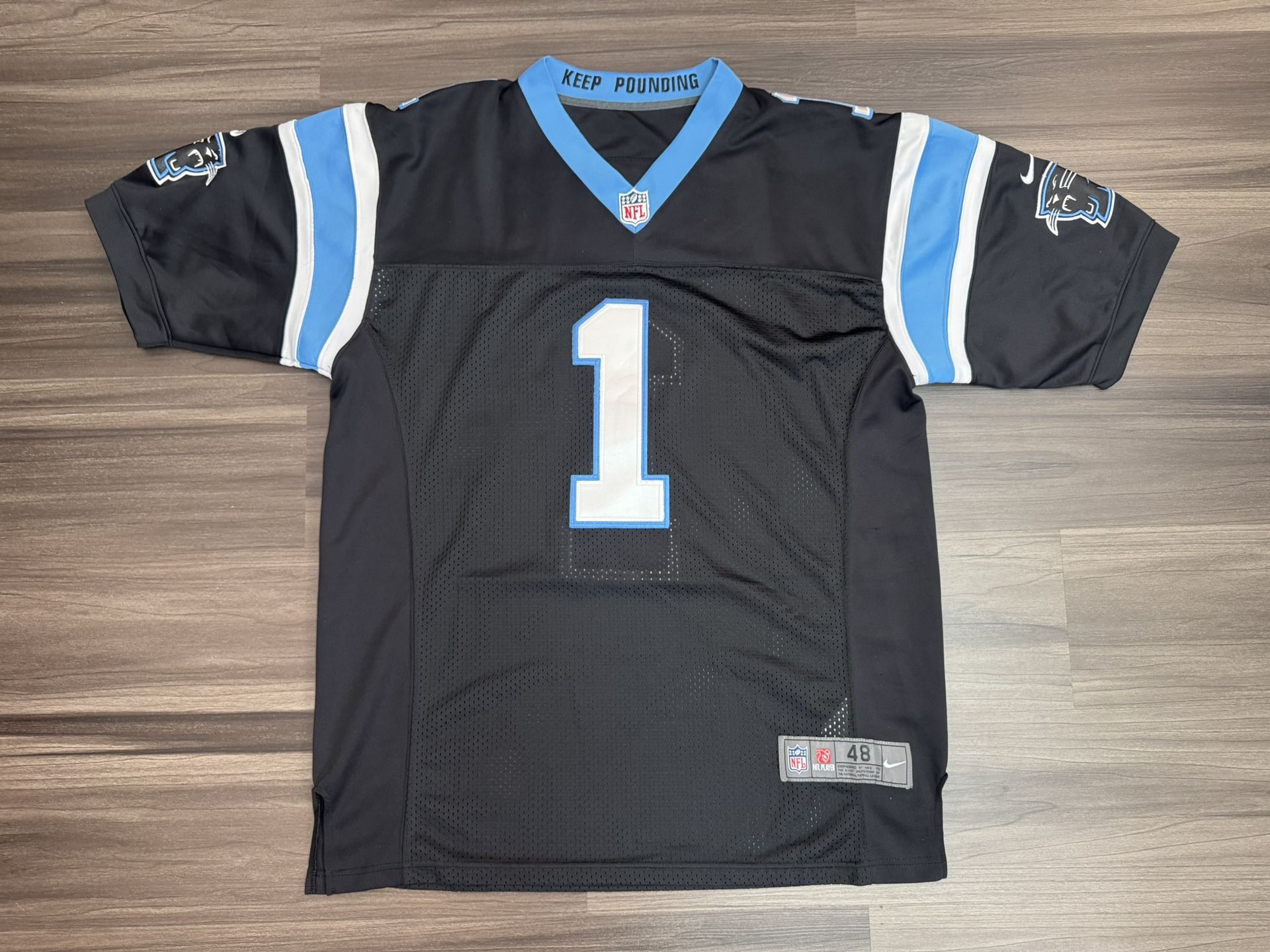 Nike On-Field Carolina Panthers Cam Newton #1 Home Stitched Jersey Men’s 48 L