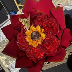 Ramo- Bouquet Red And Sunflowers  