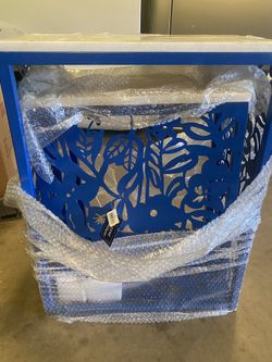 Blue metal end tables (New)