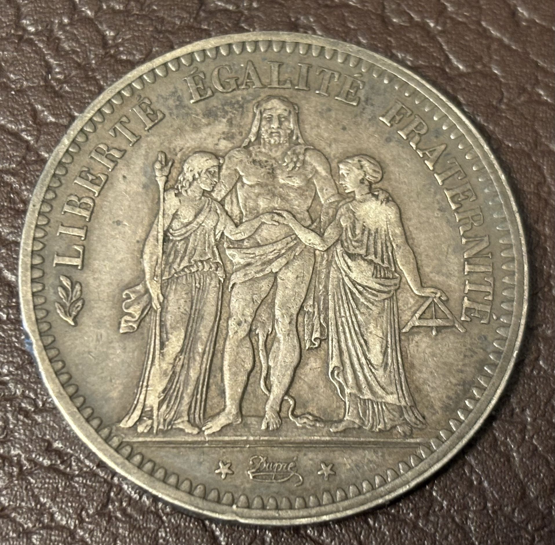 5 Franks 1849. Antique Coin Of France