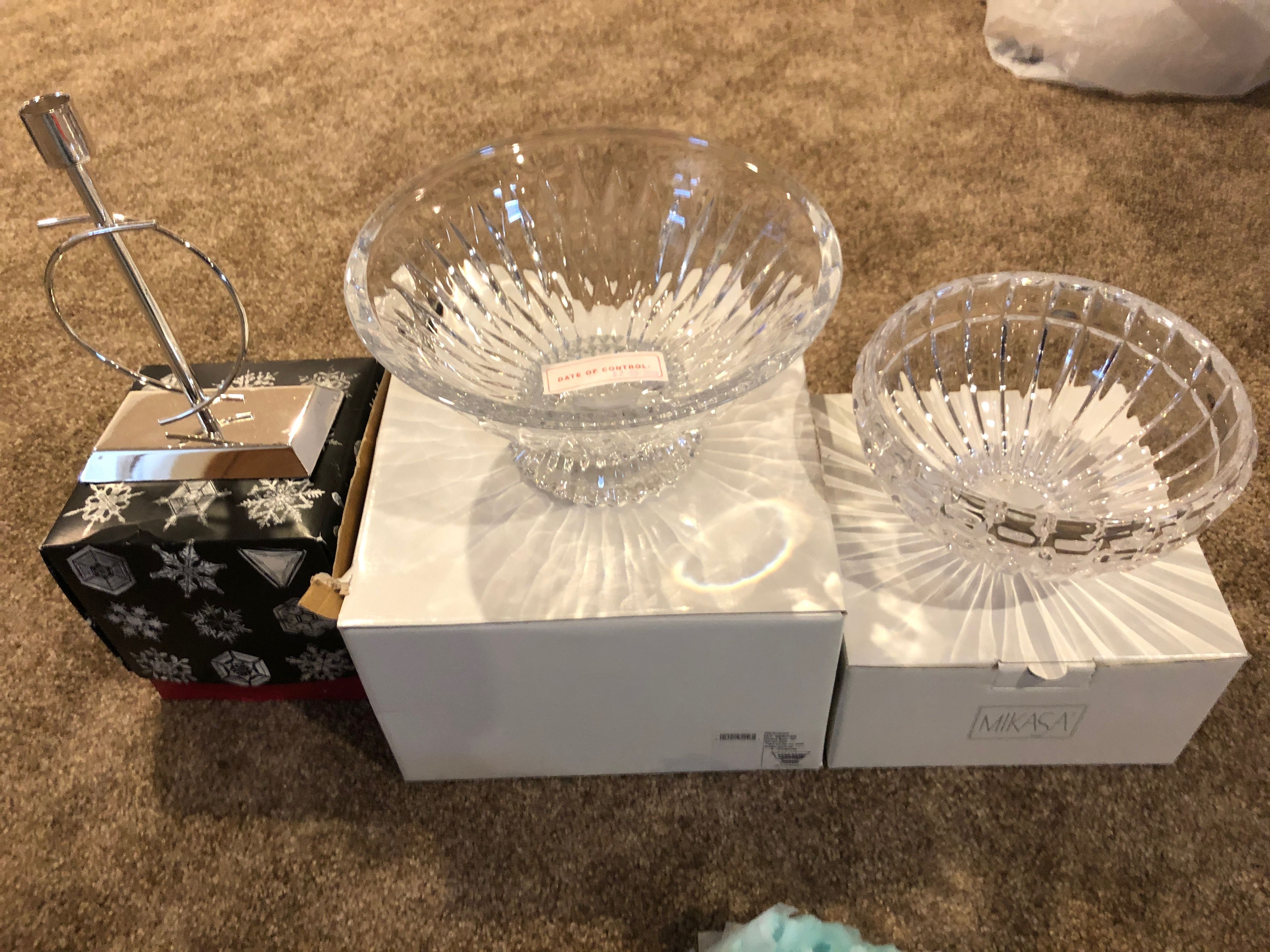 New in box Mikasa crystal bowl