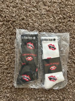 Chrome Hearts Crew Socks Black and White 2-Pack