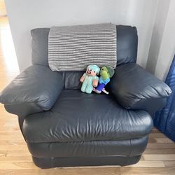 Leather Dark Blue Couch