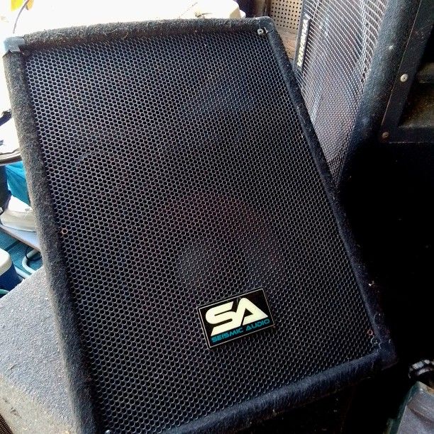 Seismic Audio SA-10M Single 2-Way Indoor Floor Monitor Speaker, 100 W RMS, Black Sound & Recording