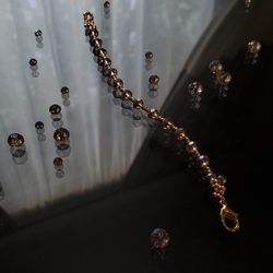 Beaded Champagne and Golden Bracelet