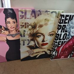 Vintage Canvas Art/Marilyn & Audrey