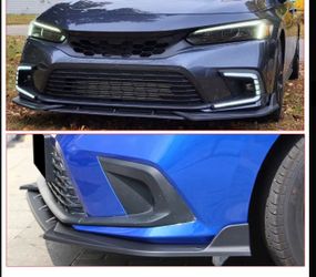 Gloss Black Front Bumper Lip Spoiler Splitter 3PCS For 2018-2020 Honda Accord Sport