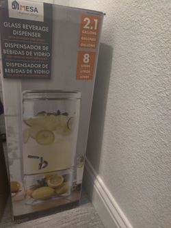 Mesa 2.1 gallon (8 ltr) glass beverage dispenser