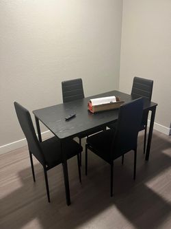 Dining table and chairs