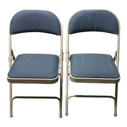 Padded Folding Chairs Set of 2