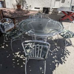 Glass Table With 4 Chairs