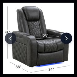 Power Home Theater Recliner with LED Lighting