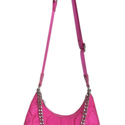 Pink Hearts Crossbody Purse With Silver Chain NEW Valentines