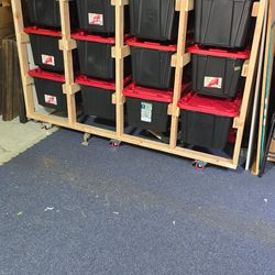 Storage unit for 27 gallon Costco totes