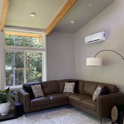 Real Brown Leather Couch