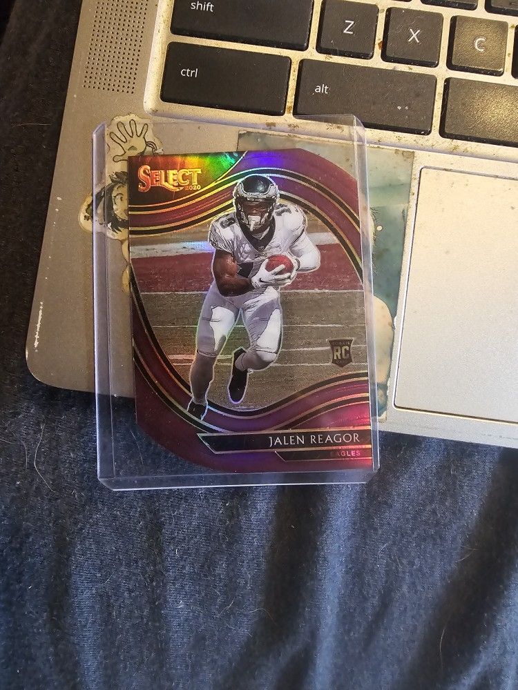 Jalen Reagor 2020 Panini Select Purple Prizm Die Cut Football Card 