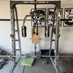 Iron Grip Strength Home Gym Smith Machine With Weights for Sale in Avondale AZ OfferUp