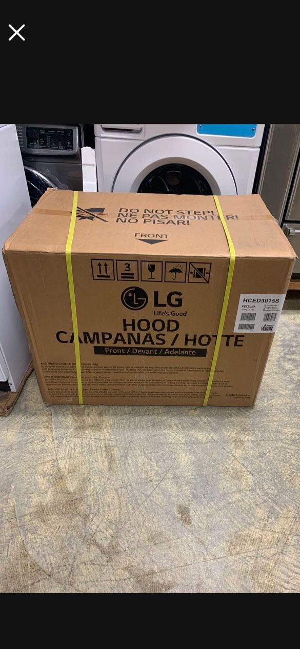 Box Range Hood LG Stainless Steel 30”