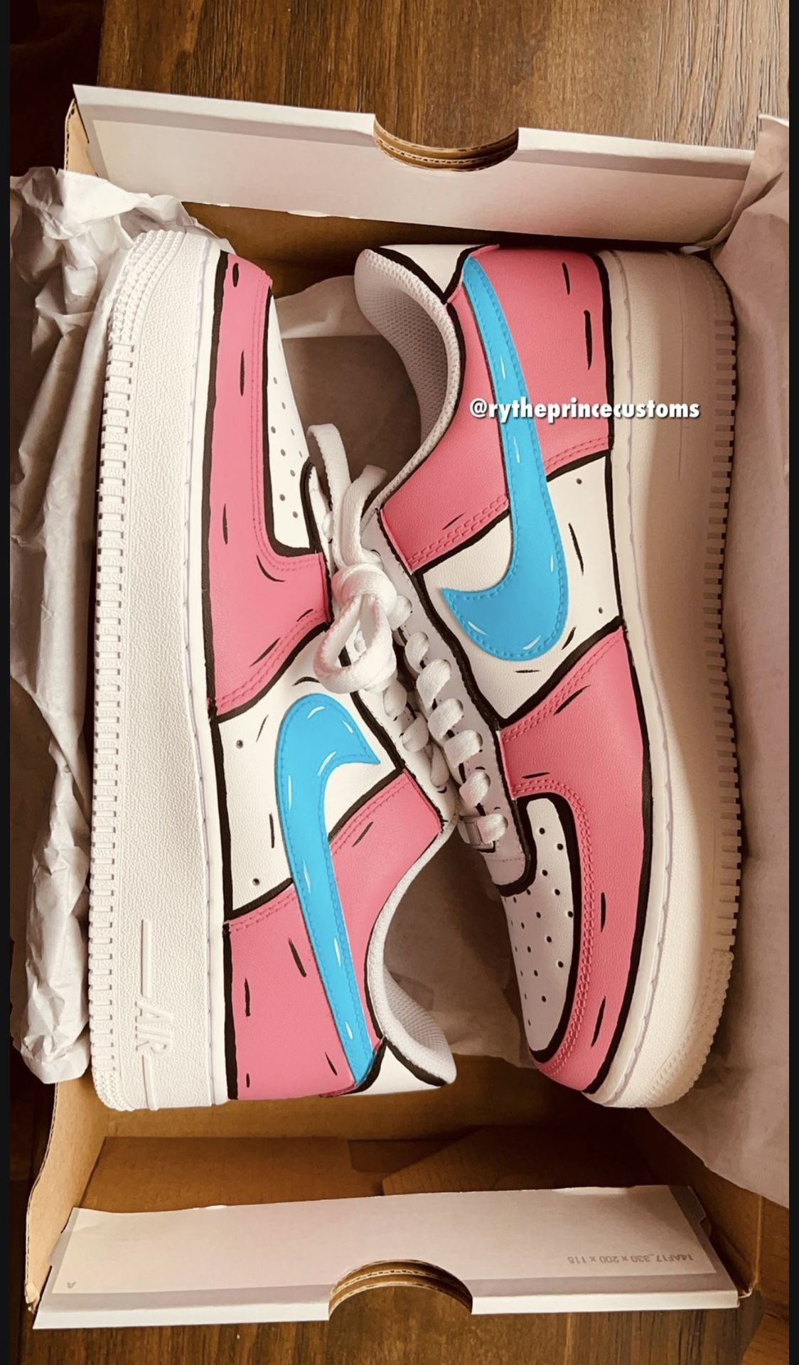 Custom Cartoon Designed Nike Air Force Custom Shoes Size Mens