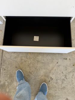 White File Cabinet with Open Drawer